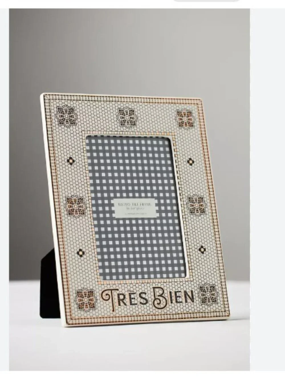 Anthropologie The Bistro Tile Stoneware Frame with 24k Gold Decals – 4 x 6 - NEW
